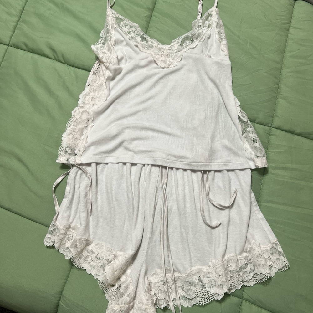 Victoria's Secret White Lace Pajama Set